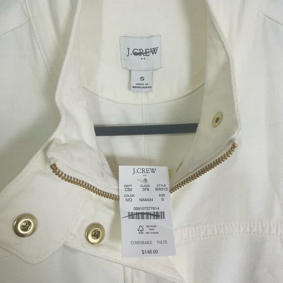 J Crew Utility Drawcord Full Zip Snap Long Sleeve Trendy Jacket US Women's S New - Picture 6 of 7